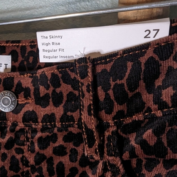 NWT Loft leopard print cord skinny pants - Picture 4 of 10